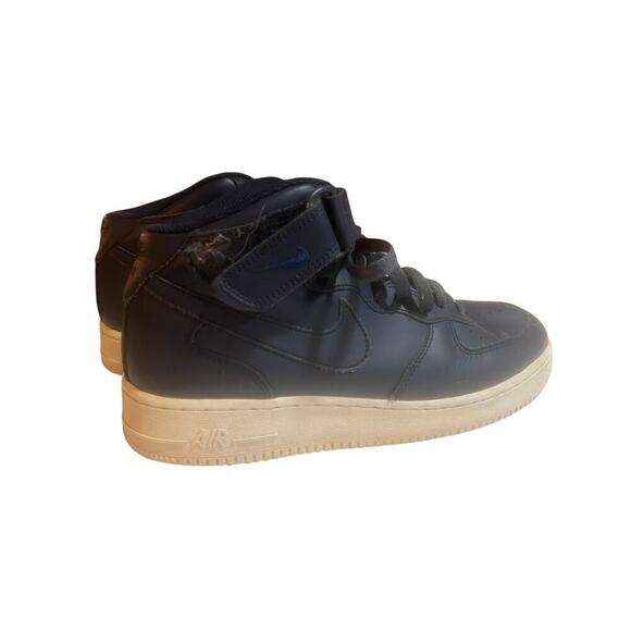 Nike AF1 hi top hook and loop closure navy blue size 8 - Picture 6 of 7